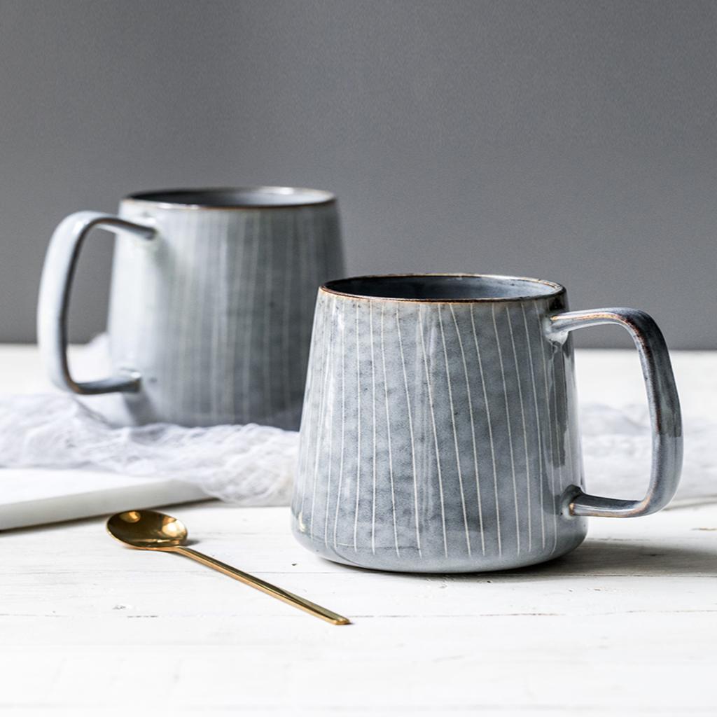 New Creative and Elegant Unique Retro European Ceramic Mug with Spoon - Ideal Office Drinkware with 650ml Capacity - Perfect Gif