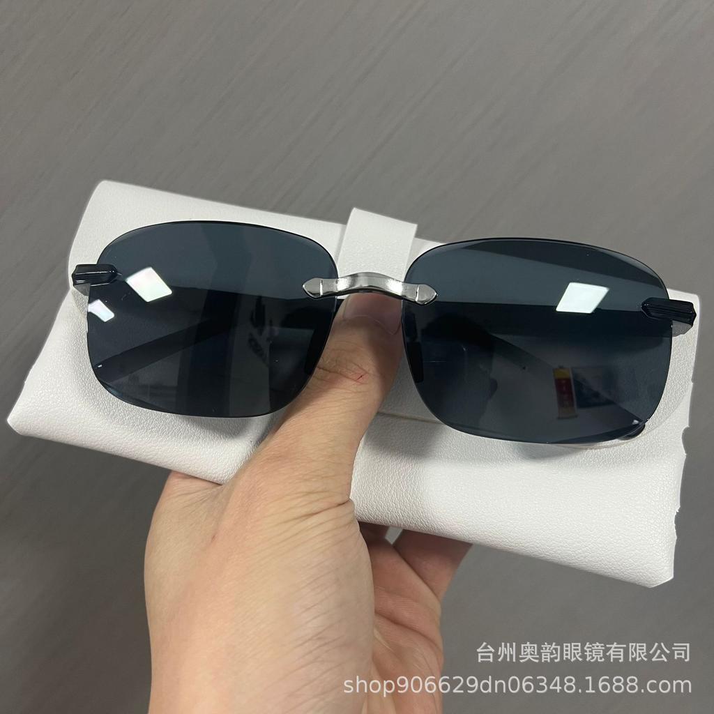 New fashion frameless high definition driving sunglasses male and female drivers driving fishing sunglasses tide UV protection glasses