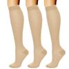 3 Pairs Comfortable and Wear Resistant Compressed Long Socks Leg Health Stockings for Gym Workouts and Extended Travel