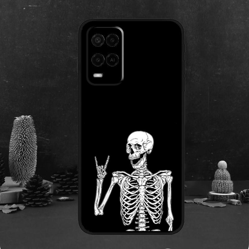 Rock and Roll Skull Case For Oppo A5 Pro A6 A15 A18 A38 A58 A78 A98 A54 A74 A94 A17 A57 A80 A60 A40 A16 A76 A96
