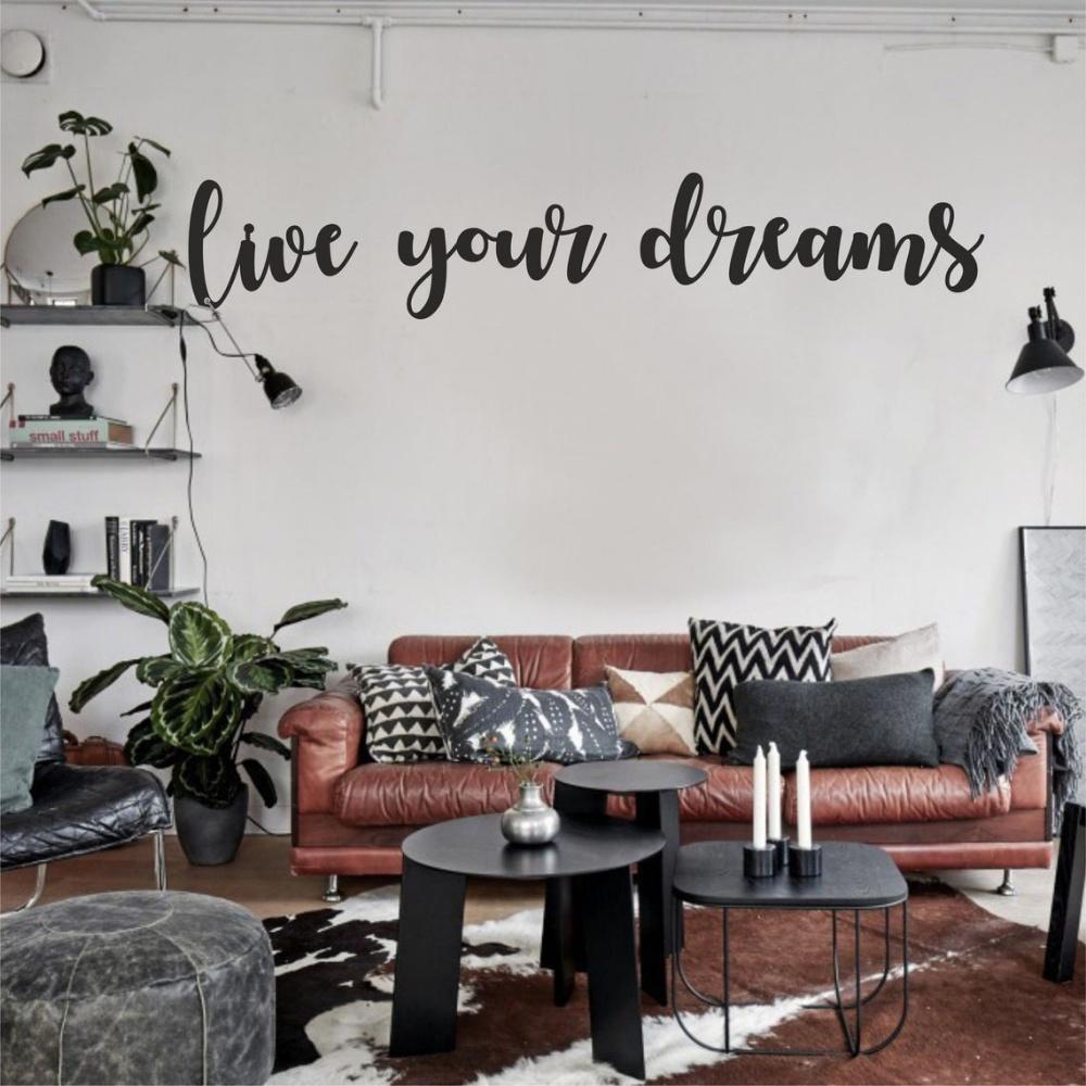 Live Your Dreams Metal Wall Decor, Metal Wall Hangings, Home Decoration, Motivational Quote, Metal Wall Art, Interior Decoration