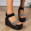 Fashion Europe and the United States Foreign Trade Large New Style Elastic Fish Mouth Sandals Platform Casual Sandals