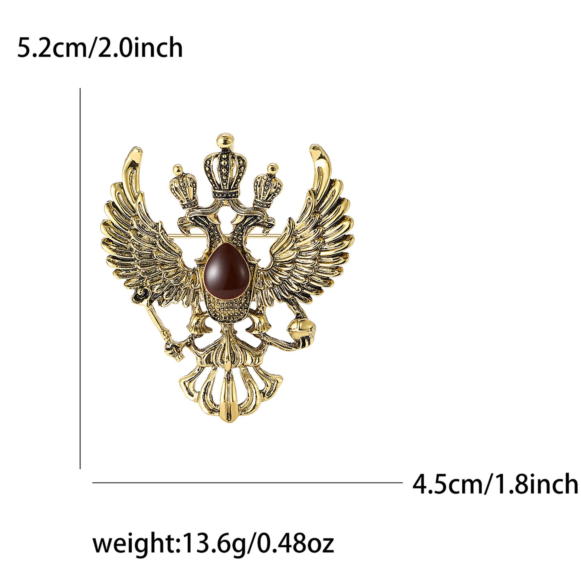 Винтажная брошь в виде двуглавого орла из сплава с изображением российского национального герба, креативная универсальная мужская одежда, корсаж, ювелирное украшение