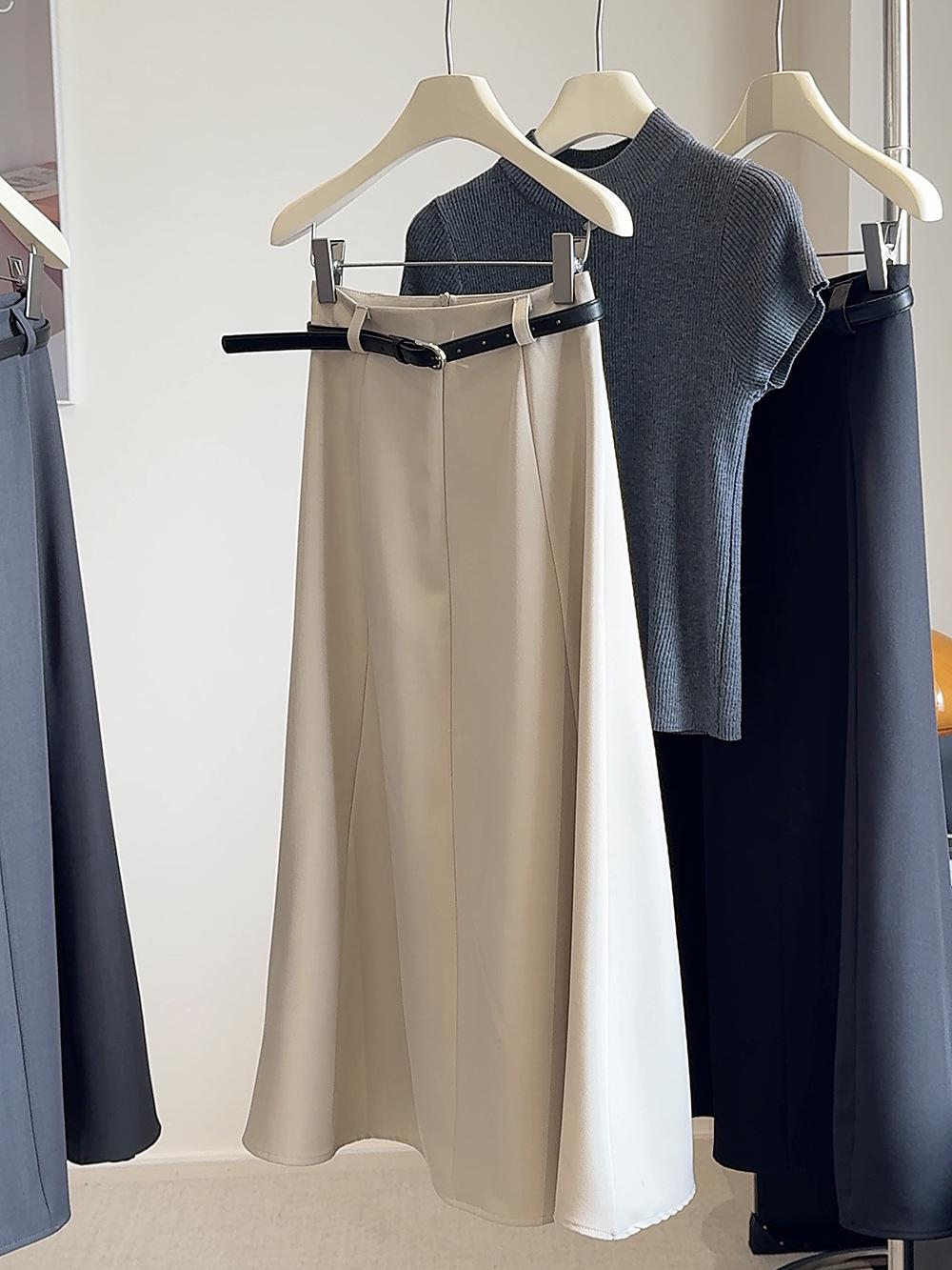 

Elegant Women s Drapey A-line Midi Skirt - Autumn 2025 Collection, Slimming Medium-Length Swing Skirt Large абрикосовий