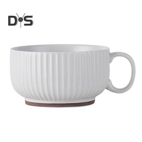 Ceramic Milk Cup with Handle Safe Bouillon Cup Cream Aesthetic Breakfast Bowls Microwave & Oven Safe Tableware for Home Outdoor Restaurant