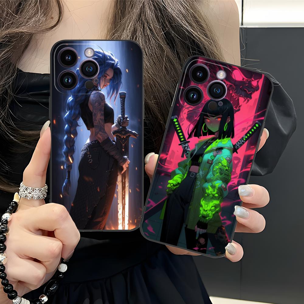 Anime Girl Mobile Phone Case for iPhone 17 16 15 14 13 12 11 X XR XS 8 7 Air Pro Max Plus Mini Colorful Cover Pretty