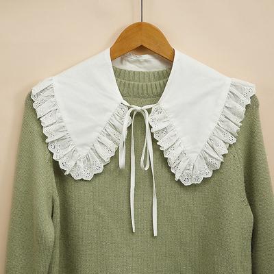 Falscher Schal Großer Kragen Gefälschte Baumwollpuppe Dickey Spitze Schal Lage Rüschenkragen Abnehmbare Krawatte Frauen Mädchen Lolita Niedlicher Pullover