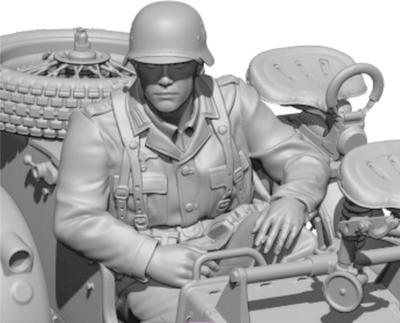 Sol Model 1/35 WWII German KS750 Military Sidecar Officer (for Sol Models) 3D Printer Kit MM883 (People)