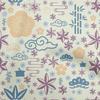 oneOone Cotton Flex Blue Fabric Asian Japanese Dress Material Fabric Print Fabric By The Yard 40 Inch