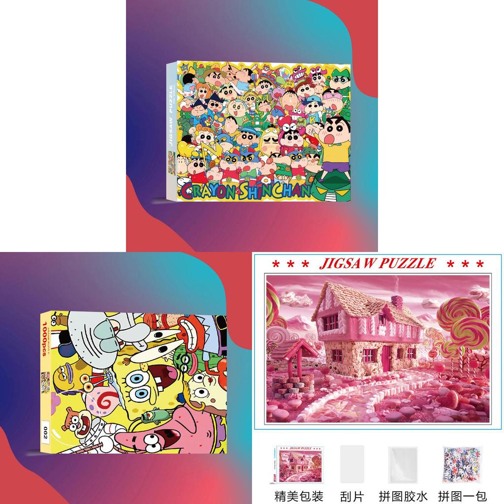 Spongebob Squarepants Tom And Jerry Doraemon Pikachu 1000piece Puzzle Kids And Adults Brain Teaser Stress Relief