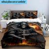 Skulls And Roses Artwork 3pcs Bedding,Including 1pc Duvet Cover And 2pcs Pillowcases Perfect for Christmas,Ideal for Bedroom, Dormitory