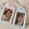 Mode 3 Zoll Kpop Fotokartenhalter Mini Blumen Idol Foto Rahmen PVC Cartoon Kartenhalter