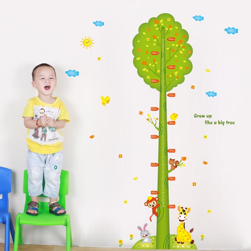 Cartoon Tree Height Measurement Wall Stickers Kids Room Decor Bedroom Decoration