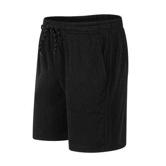 Men Shorts Elastic Waist Adjustable Drawstring Wide Leg Shorts with Pockets Solid Color Beach Casual Shorts