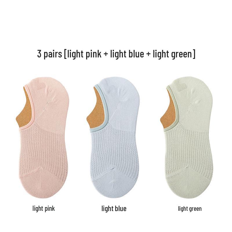 Damskie Oddychające Siateczkowe Skarpetki typu Stopka - Antypoślizgowe, Jednokolorowe, Niewidoczne, Wszechstronne na Wiosnę/Lato