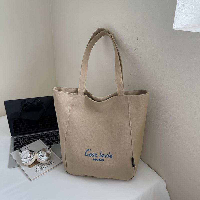 Tote Bag Women's Large Capacity Shoulder Bag Letter Embroidery Underarm Bag