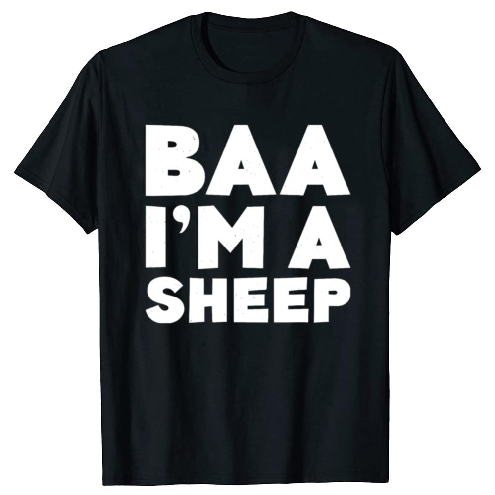 Funny Baa Im A Sheep Graphic Tshirt Unisex Unisexs Fashion Casual Oversized TShirts Unisexs Cotton T Shirt