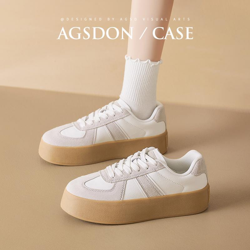 Augustine retro German training shoes women's 2025 new autumn platform Forrest Gump board shoes casual sports white shoes