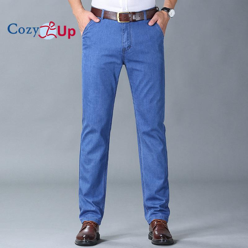 Cozy Up Thin Ice Silk Jeans for Men, Light Color Loose Elastic Casual Trousers