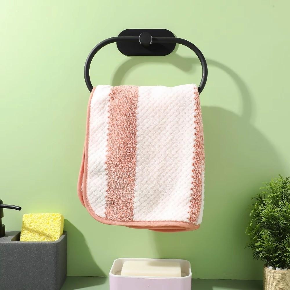 Wall Mounted Towel Ring Hook Rustproof Self-adhesive Towel Holder Hand Towel Holder  Bedroom Use