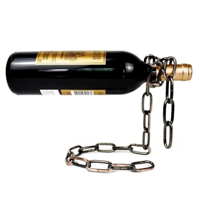 Wanddekoration, Weinflaschenhalter aus Metall, magische Metallkette, Retro-Hängeeisenhalter - Typ Silberfarben