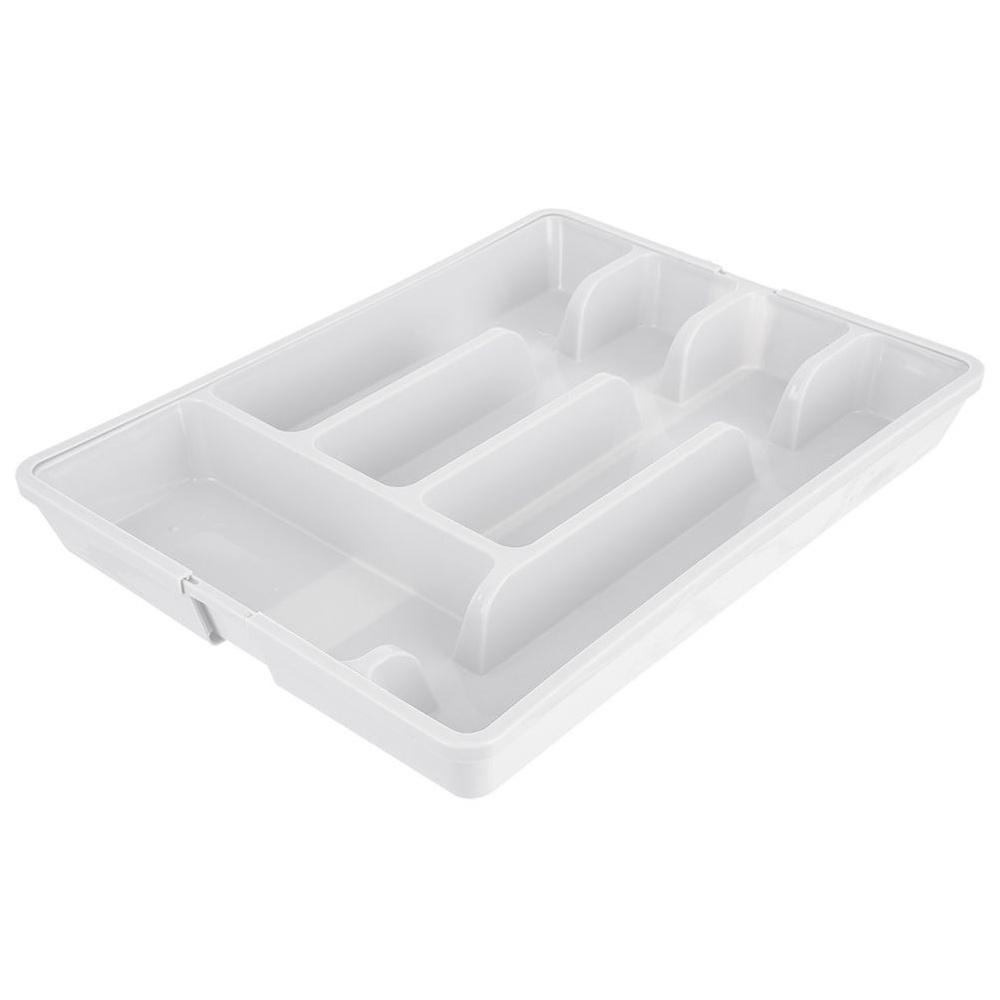 White Expandable Cutlery Tray 27.5-44cm
