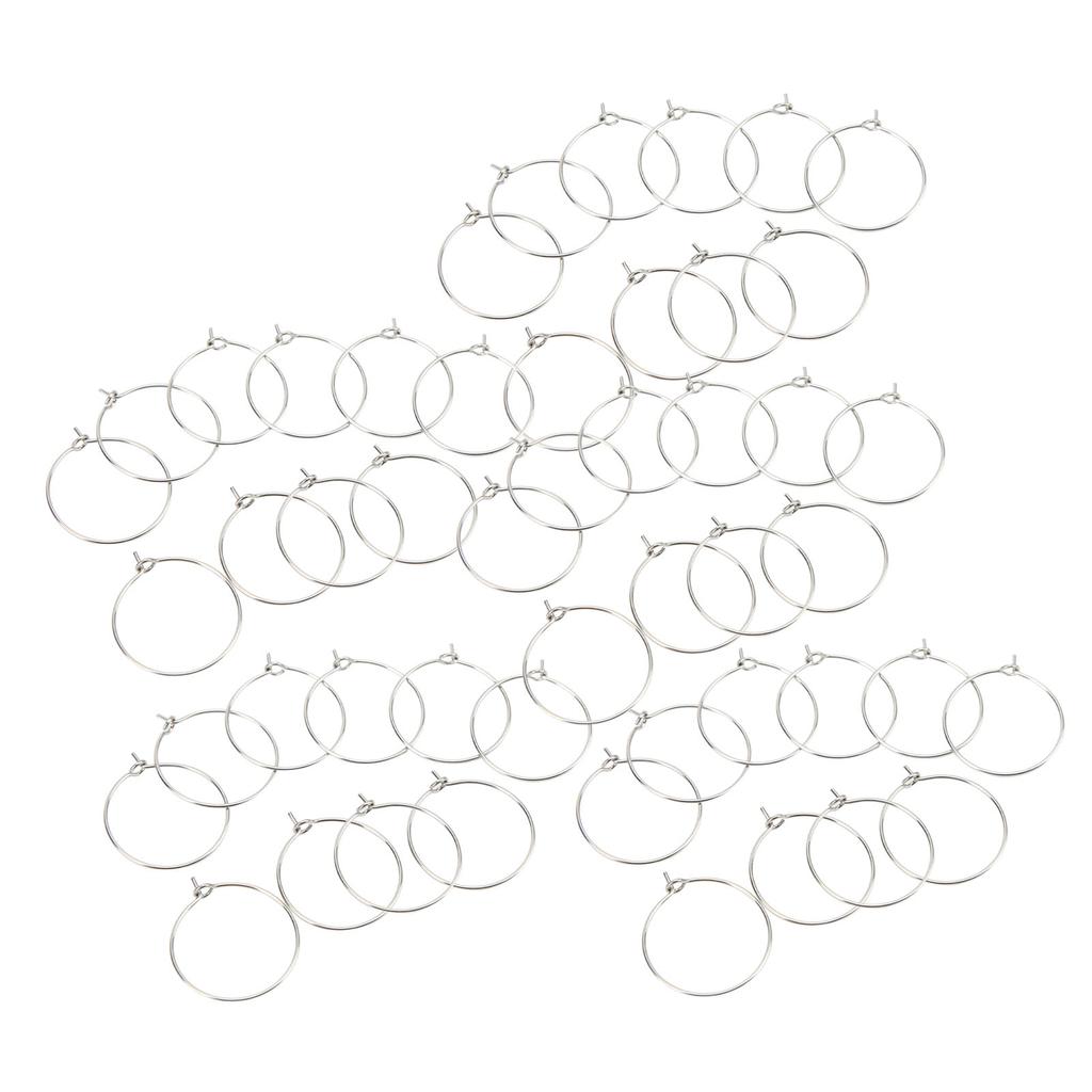 50PCS 20mm Bulk Hoop Earrings Stainless Steel DIY Anti Allergy Wine Glass Rings Jewelry Making