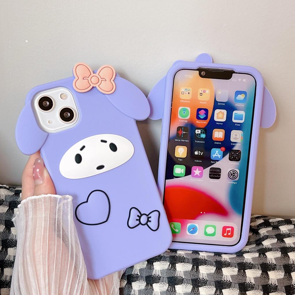 Bubble Phone Case for iPhone11 12 Pro Max Mini XR X XS 7 8 6 Plus SE 2020 3D Cartoon Dog Silicone Case For Girls