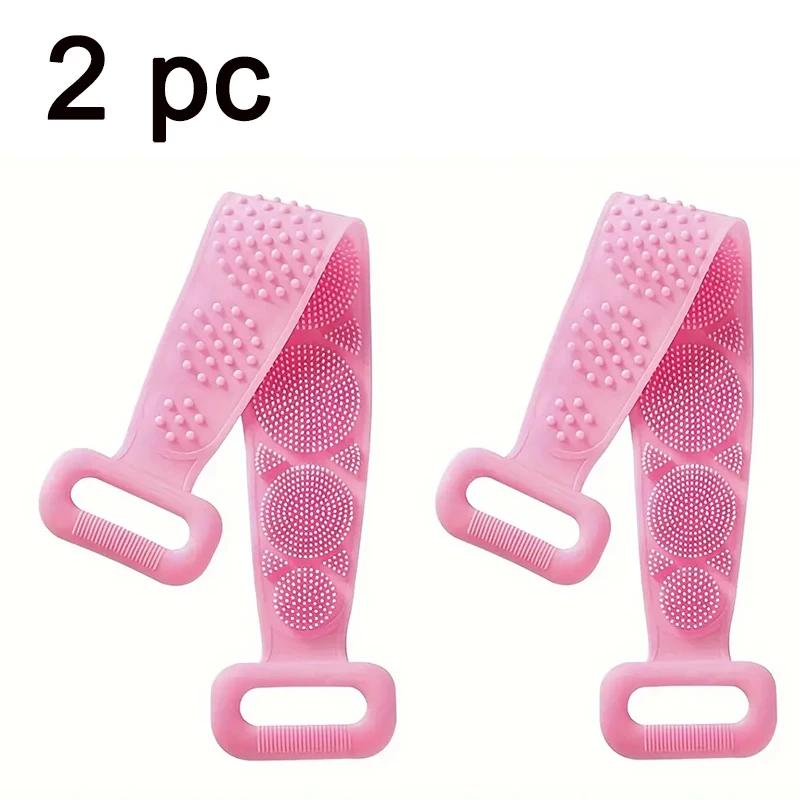 Shower Back Scrubber Silicone Exfoliating Body with Handle Bath Belt Body Scrub Body Massage Brush Cleaning Strap Bathing Tools