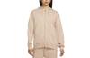 Nike Sweatshirts Women's Beige Hooded Moderate Cardigan DM6416-200