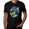 Colorful Fantasy Dragon In Watercolor Tshirt Athletic Fit Sports Short Sleeve Top
