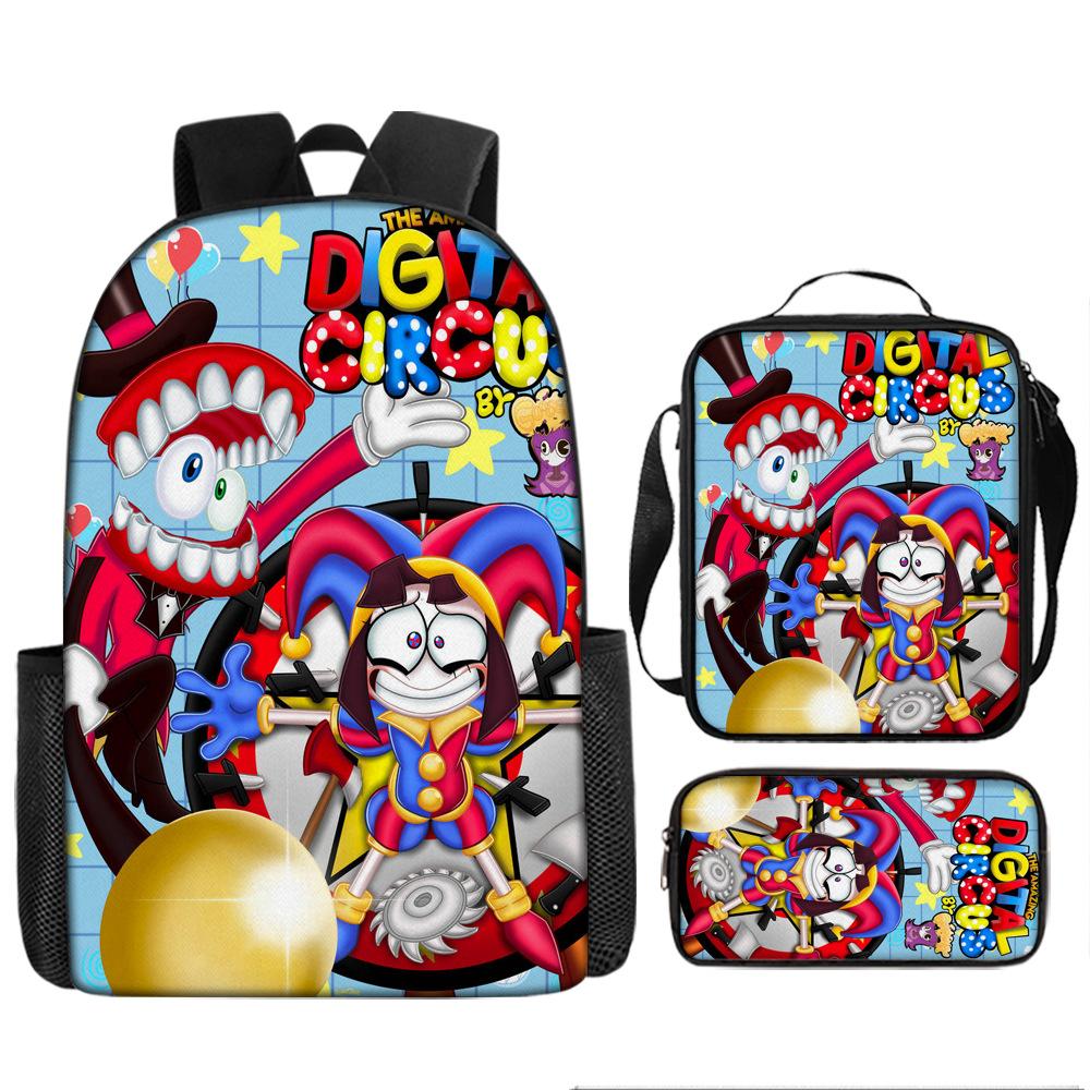 Magic Digital Circus Schultasche Grundschule 3.-4.-5. Klasse Leichtgewicht Großes Fassungsvermögen Rückenschutz Cartoon Anime Rucksack