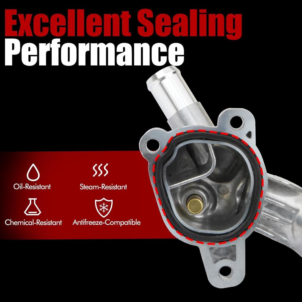 MITZONE Upgraded Aluminum Coolant Housing Water Outlet Compatible With 2011- Chevy Cruze Sonic Trax Volt Buick Encore 1.4L Replace 25193922 902-846