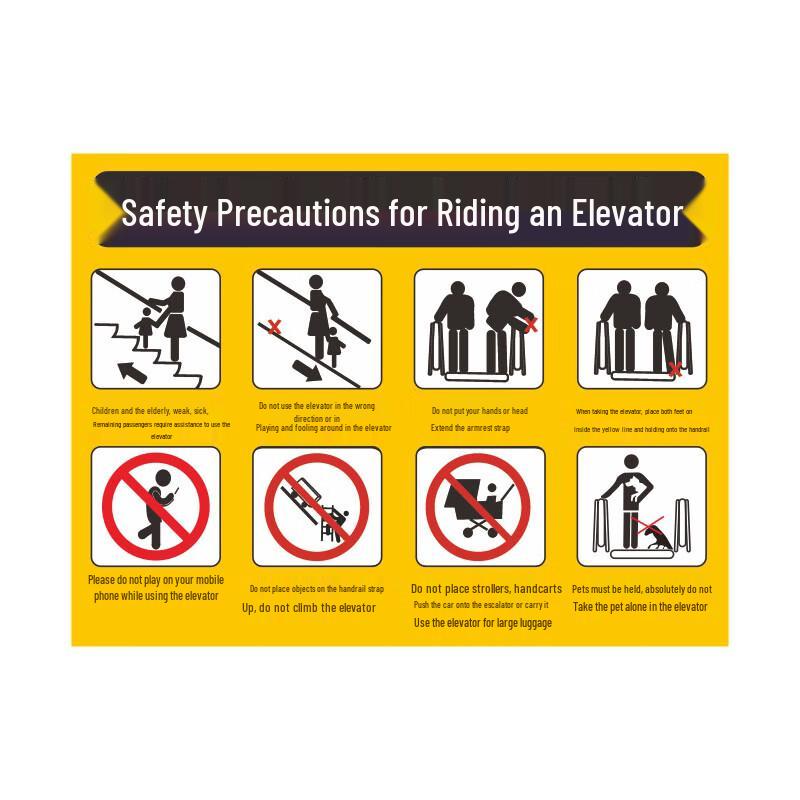 Escalator Safety Warning Sticker One Size