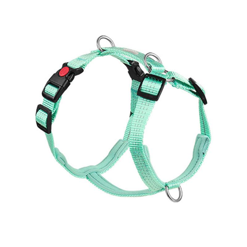 Adjustable Solid Nylon Dog Harness with 2 D-Rings Lightweight Comfortable No-Pull H-typed Dog Chest Harness Outdoor Pet Supplies
