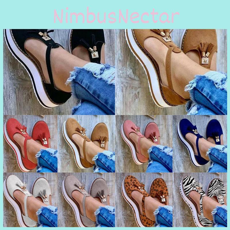Comfortable Women Tassel Round Toe Shoes Casual Flats With Breathable Material
