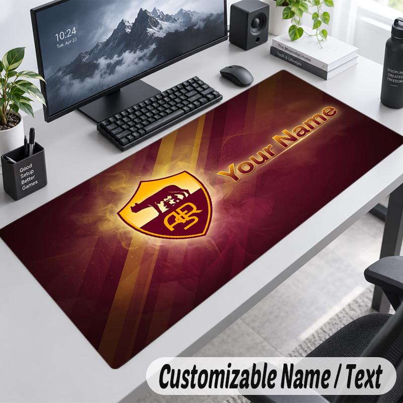 Custom Name Text Mouse Pad AS Roma FC Personalized Desk Pad For Work And Gaming