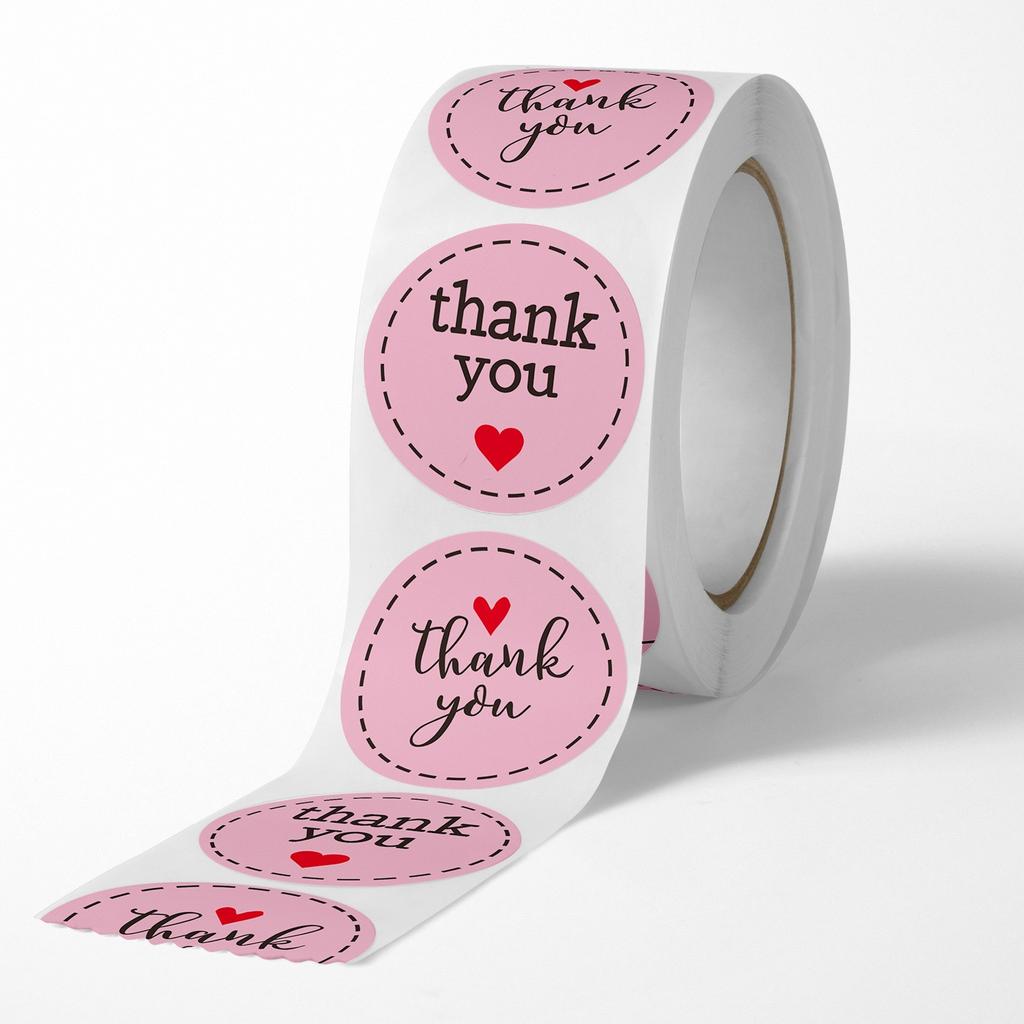 500pcs/1 roll love heart roll stickers, thank you stickers, sticker craft stickers, wedding birthday decoration labels