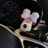 Plush Puppy Clutch Decoration Car Wiper Turn Signal Switch Ornaments kawaii Bowknot Dog Car Wiper Doll Auto Interior Accessories