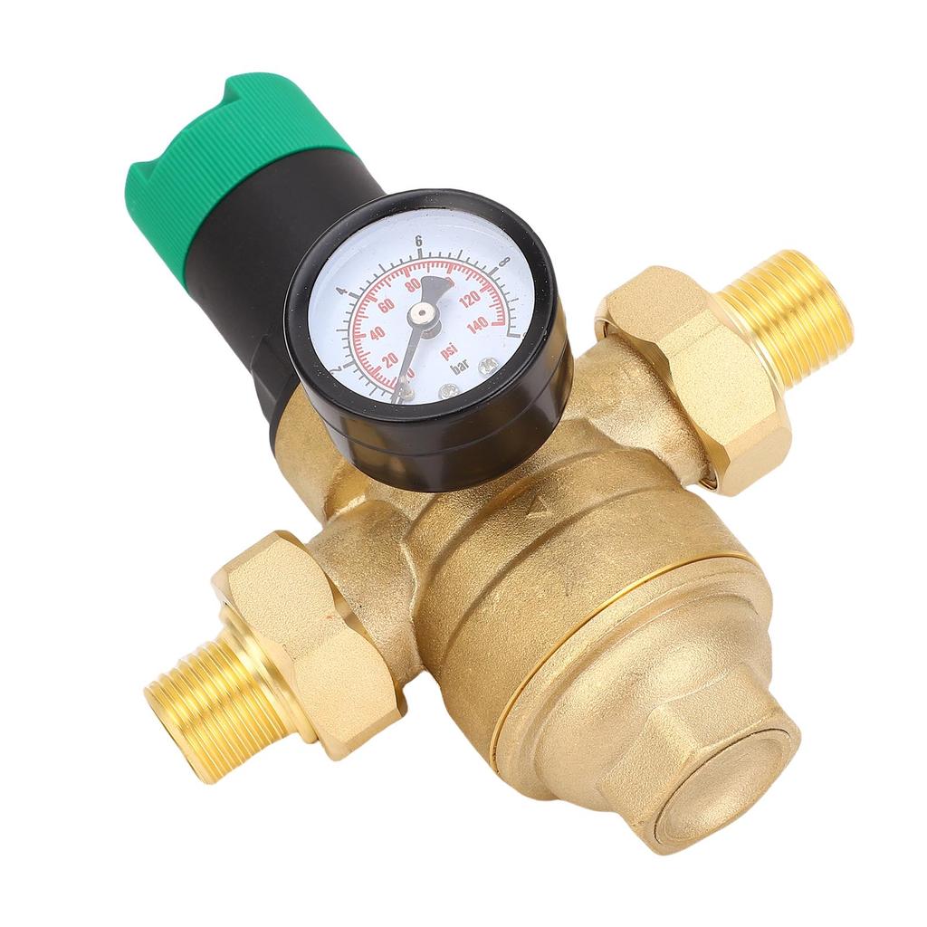 Water Pressure Regulator Brass 40 Microns Filter Drinking Water Pressure Regulator with Meter