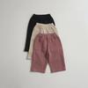 Korean Style Kids' Waffle Texture Casual Pants - Unisex, Retro, Loose Fit, Straight Leg, Pockets, Autumn/Winter Collection