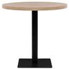 vidaXL Bistro Table MDF and Steel Round 80 X 75 Cm Oak Effect