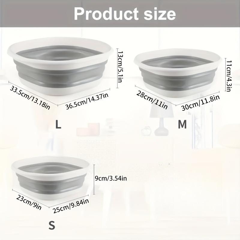 1pc Foldable Washbasin Laundry Buckets - Space-Saving Plastic Storage Containers for Dishes, Laundry, RV & Outdoor Travel