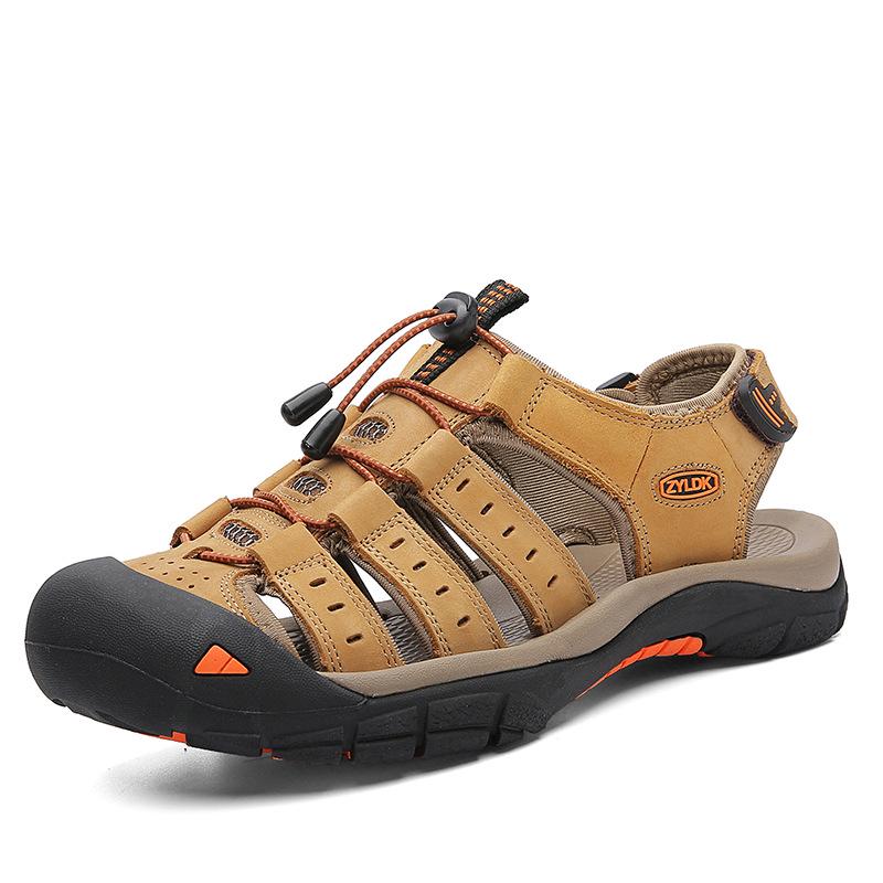 Plus Size Men s Non-Slip Leather Sandals for Outdoor Beach and Hiking 40