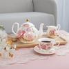 European Porcelain Coffee Set, Bone China Tea Set, Vintage Floral Coffee Tea Pot with Cups