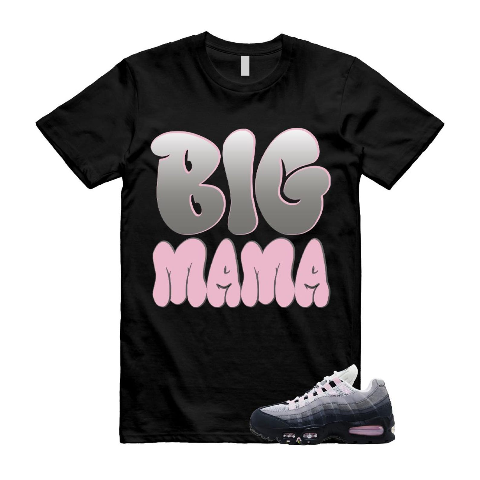 Air Max 95 Pink Foam Black White OG Big Bubble T Shirt Match MAMA S