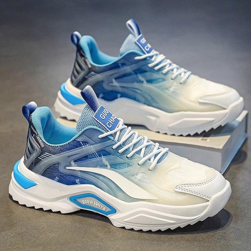 Spring New Versatile Casual Fashion Thick Soled Dad Shoes Student Running Sports Shoes Trendy Breathable Men's Shoes