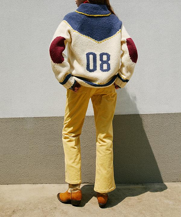 GREENBUTTER Corduroy Semi Boot-Cut Pants (Mustard)