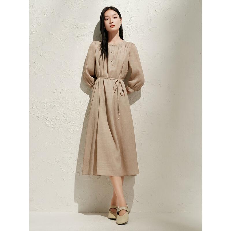 

Jiu Zi Anna Kou French Elegant Bubble Texture Waist-Cinched Dress XL