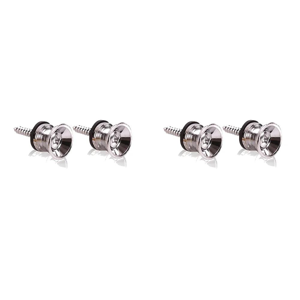 2pcs Guitar Pegs for Acoustic Electric Bass Ukulele Guitar Strap Buckle Lock Pins Metal Guitar Strap Buckle Button